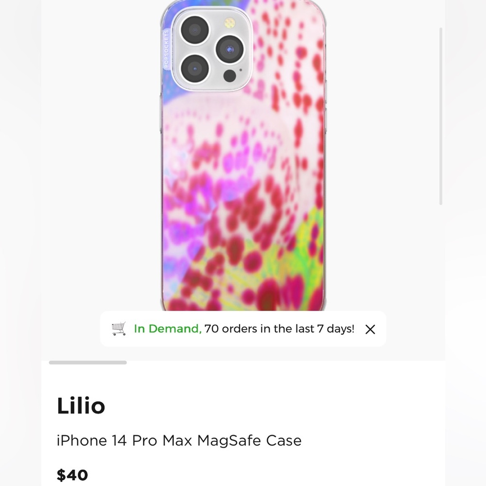 New - Popsocket iPhone 14 Pro Max Lilio Case